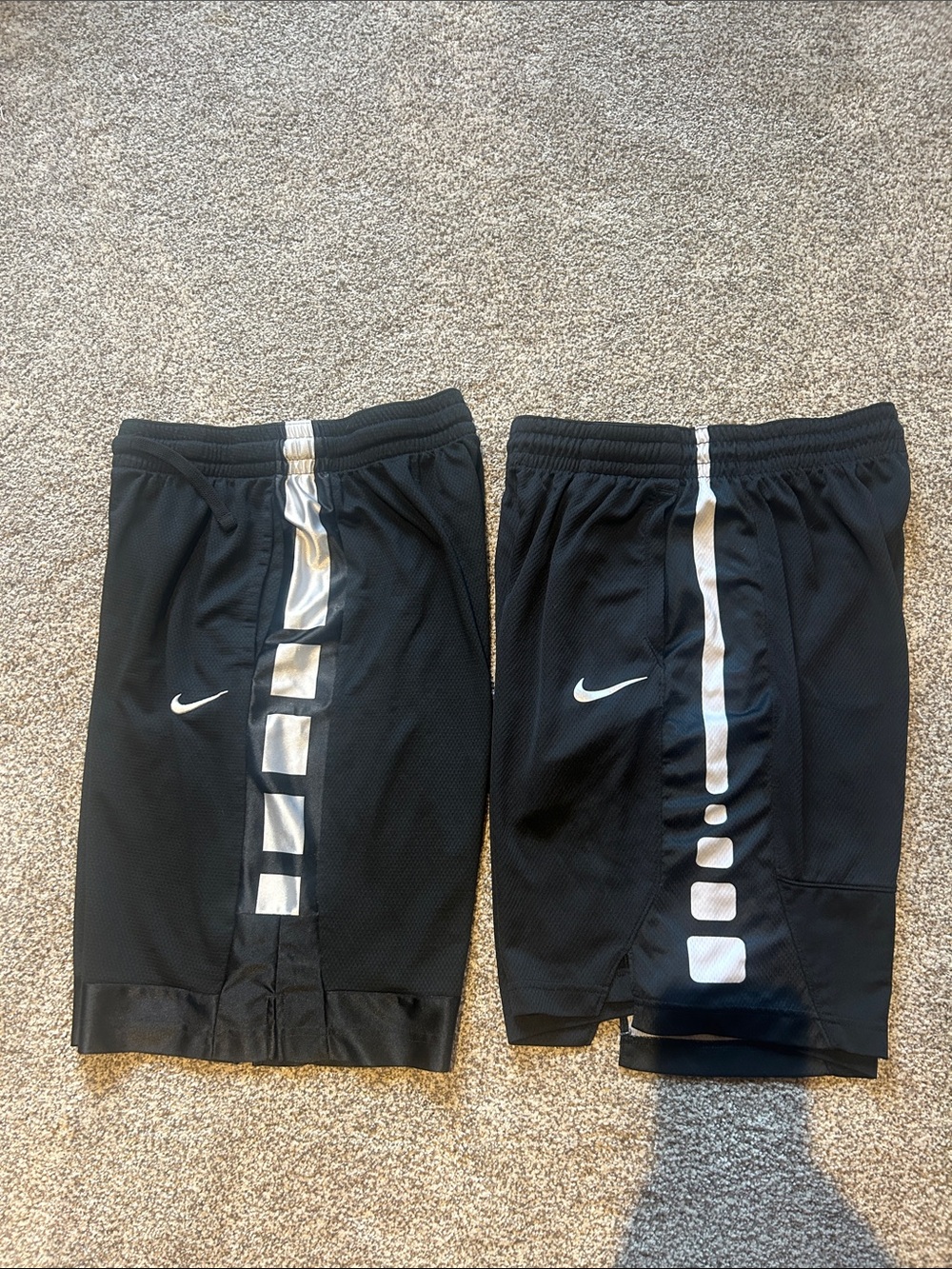 Nike Black Basketball Shorts with White Vertical Accents